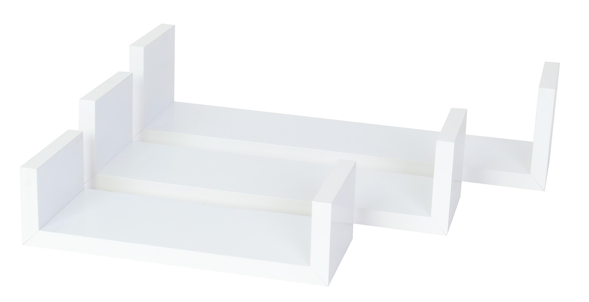 Set de 3 tablettes U 18 mm 42 x 10 cm blanc - DECO SYSTEM